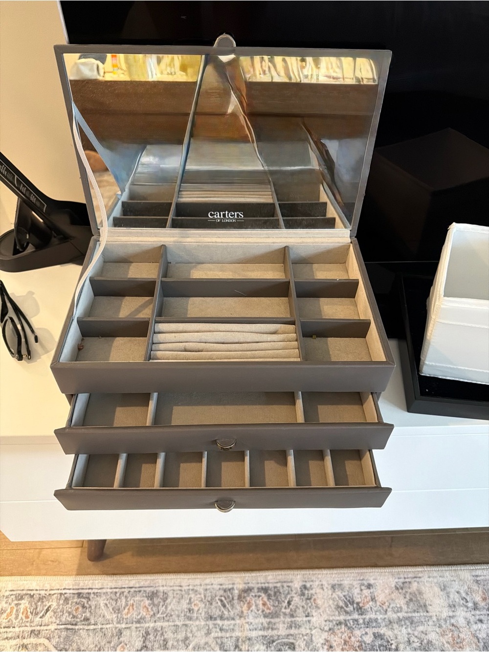 Carter's Gray Multi-Tier Jewelry Organizer with Mirror